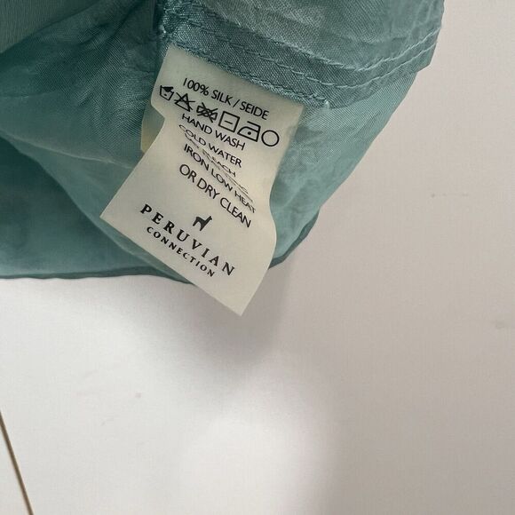 Peruvian Connection Swing Tank Top Cami Women’s XS Silk Green Lightweight - Picture 4 of 7